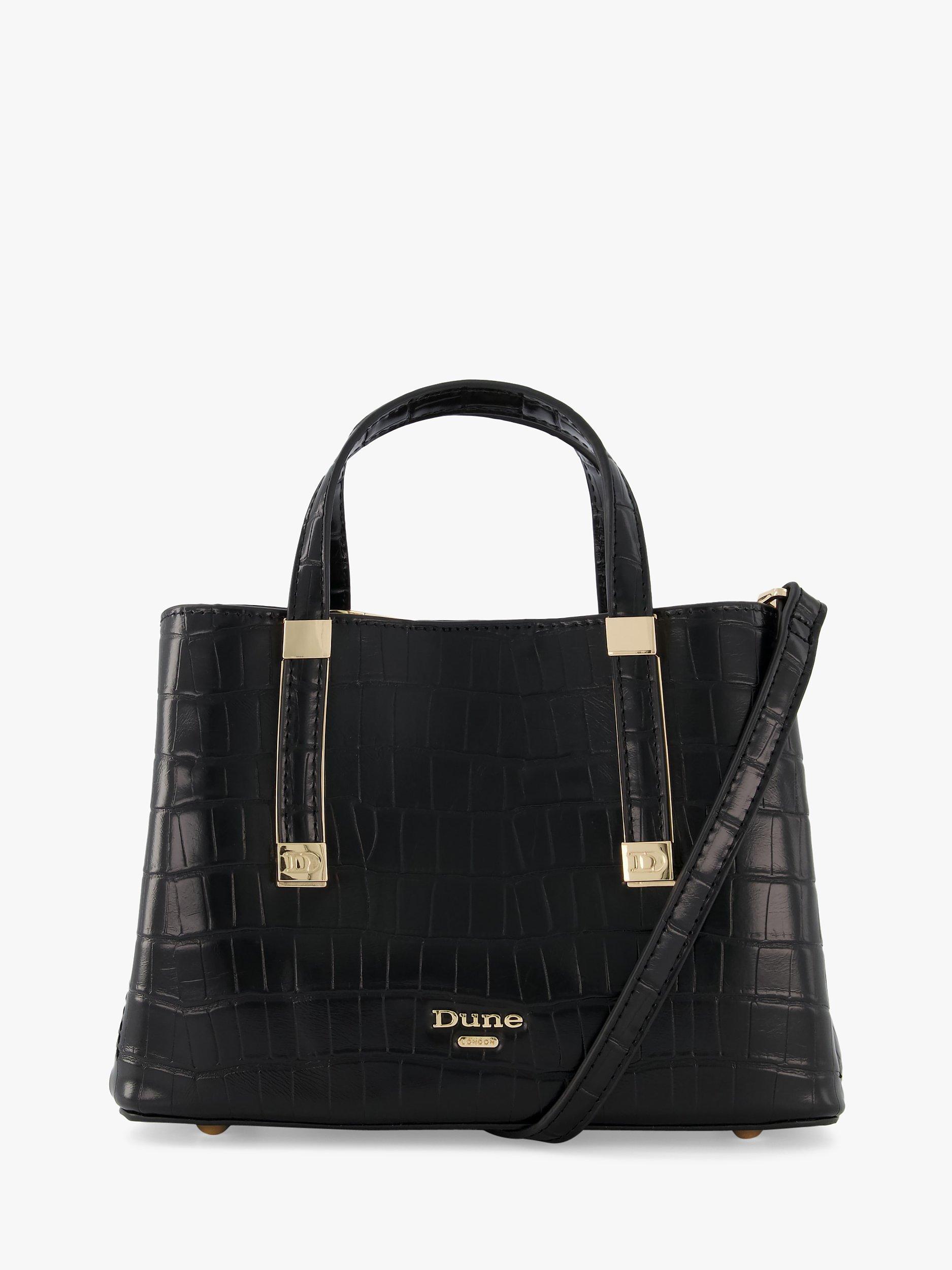 Dune Dinkydorrie Mini Tote Bag, Black Croc