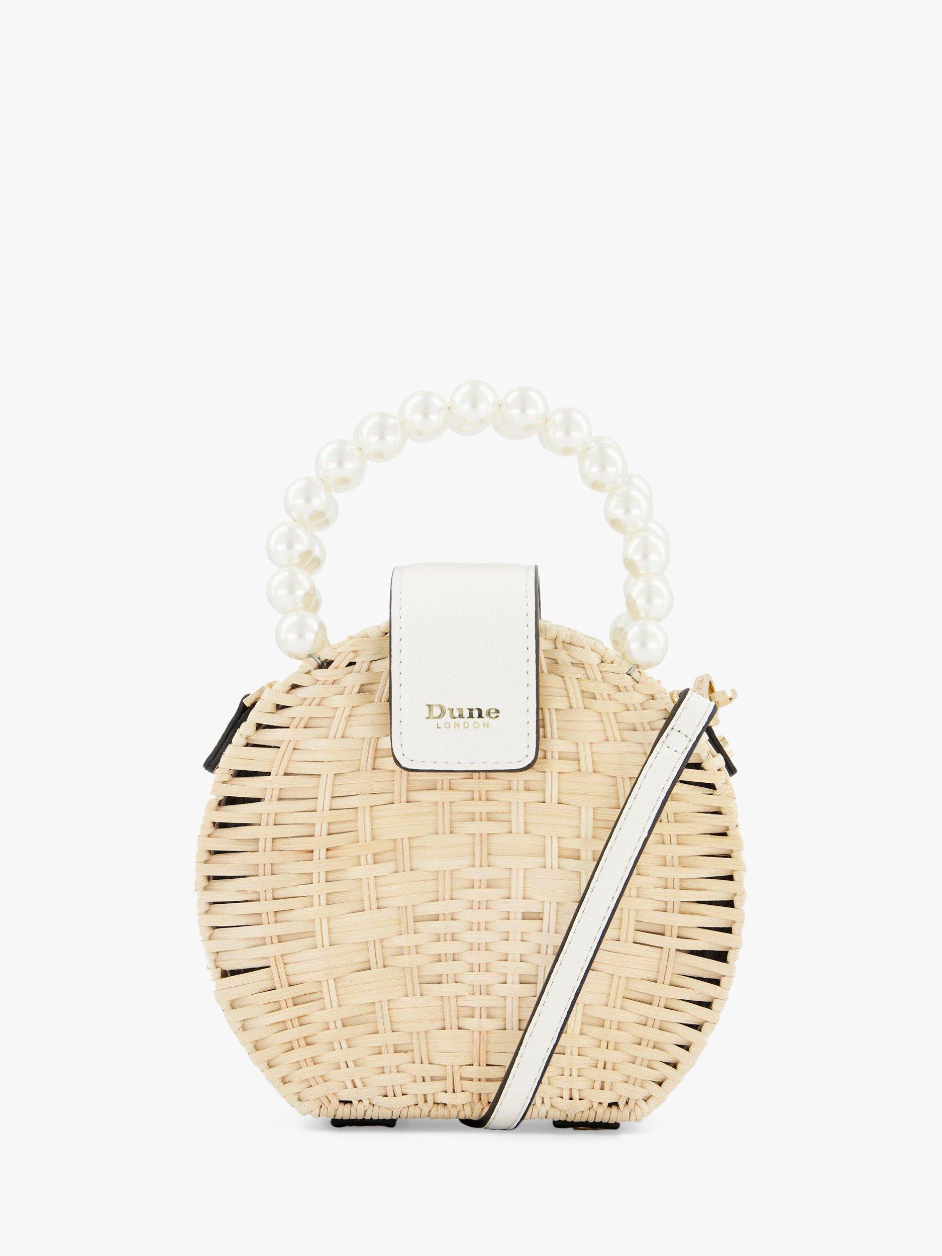 Dune Dustiin Rattan Cross Body Bag, White