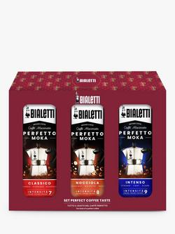 Bialetti Perfetto Moka Ground Coffee Gift Set, 750g, Pack of 3, 