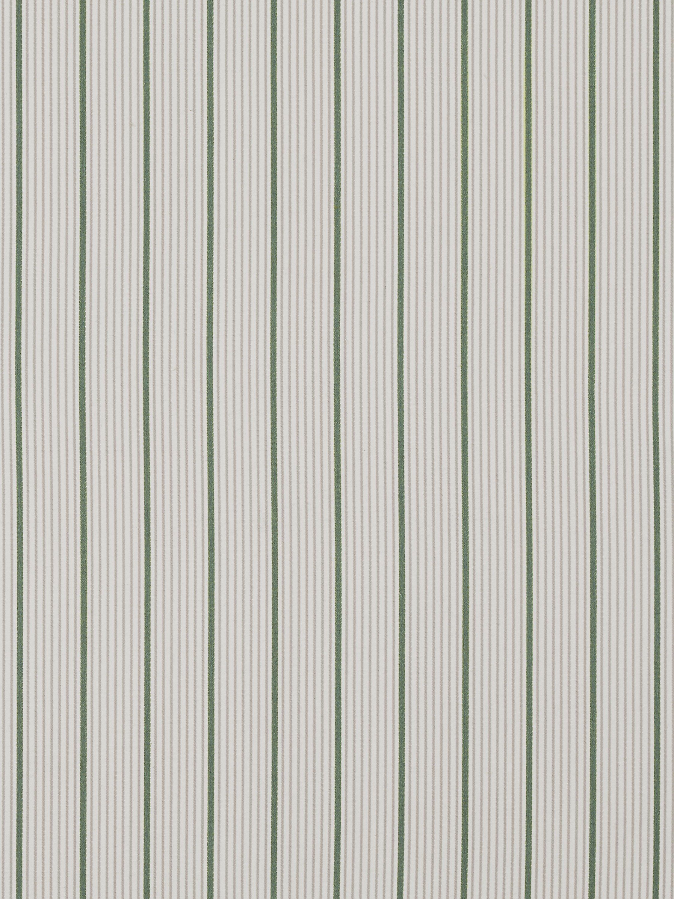 John Lewis Recycled Ticking Stripe Furnishing Fabric, Verde