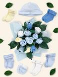 Babyblooms Personalised Berkeley Bear Welcome Baby Hamper, Blue