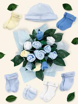 Babyblooms Personalised Berkeley Bear Welcome Baby Hamper, Blue - view 2, Blue