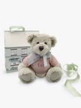 Babyblooms Personalised Berkeley Bear Soft Toy with Bear House Box, Light Blue, Light Pink
