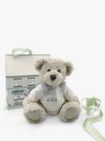 Babyblooms Personalised Berkeley Bear Soft Toy with Bear House Box, White