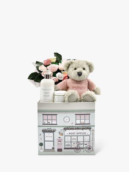 Babyblooms Personalised Berkeley Bear Welcome Baby Hamper, Blue, Pink