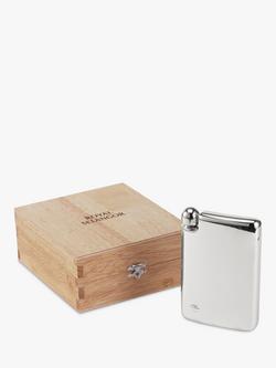 Royal Selangor Hip Flask with Blond Box, 140ml, Silver