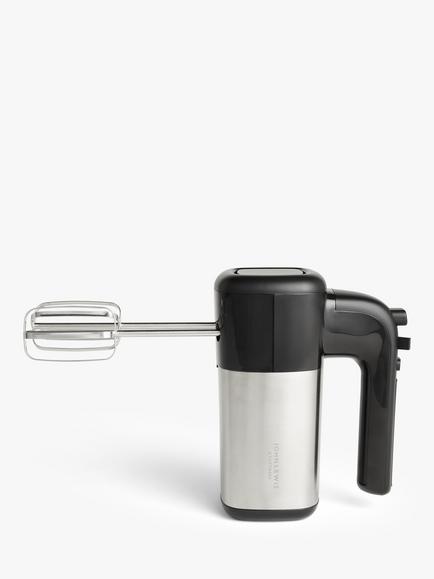 John Lewis Stainless Steel Hand Food Mixer, Black/Silver