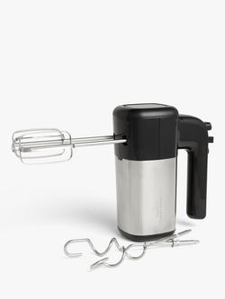 John Lewis Stainless Steel Hand Food Mixer - view 2, Black/Silver