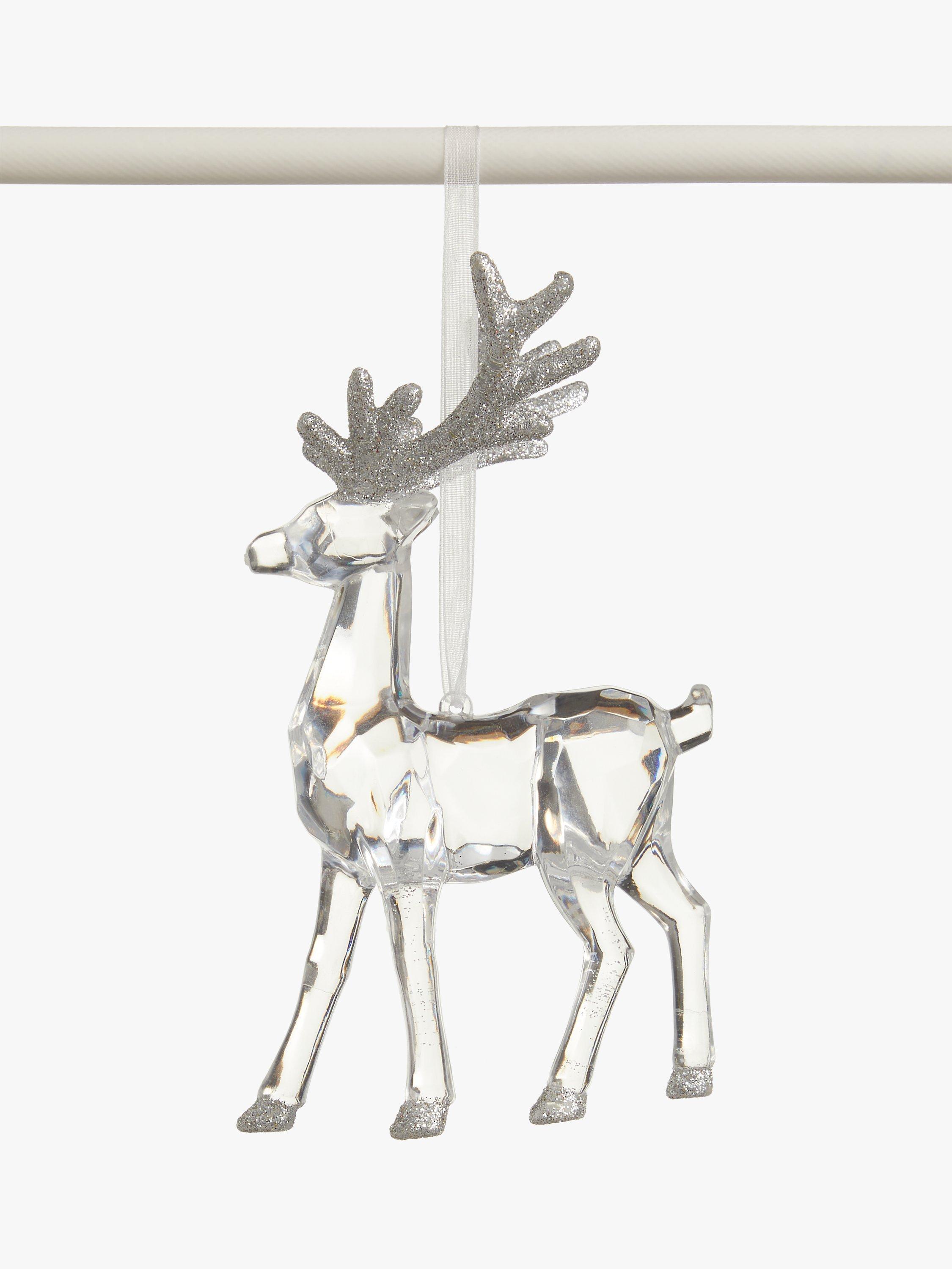 John Lewis Snow Mountain Acrylic Reindeer Tree Decoration
