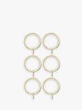 John Lewis Dual Function Curtain Pole Rings, Dia.25/28mm, Set of 6