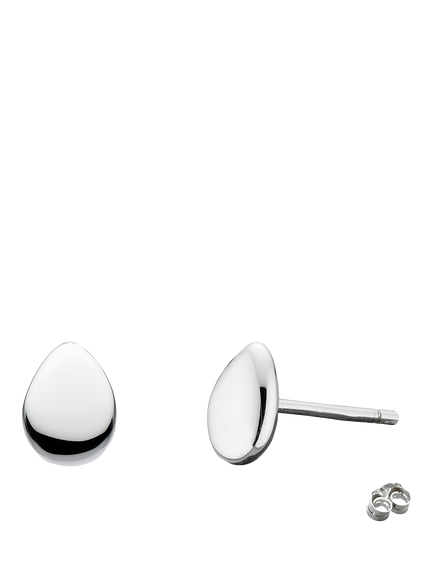 Kit Heath Coast Pebbles Small Stud Earrings, Silver, Silver