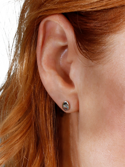 Kit Heath Coast Pebbles Small Stud Earrings, Silver - view 2, Silver