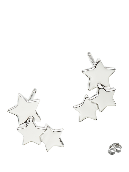Kit Heath Star Gazer Galaxy Stud Earrings, Silver, Silver