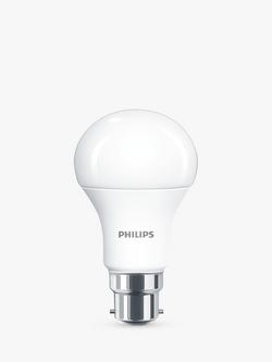 Philips 13W B22 A60 LED Non-Dimmable Classic Frosted Bulbs, Warm White, Pack of 2, White