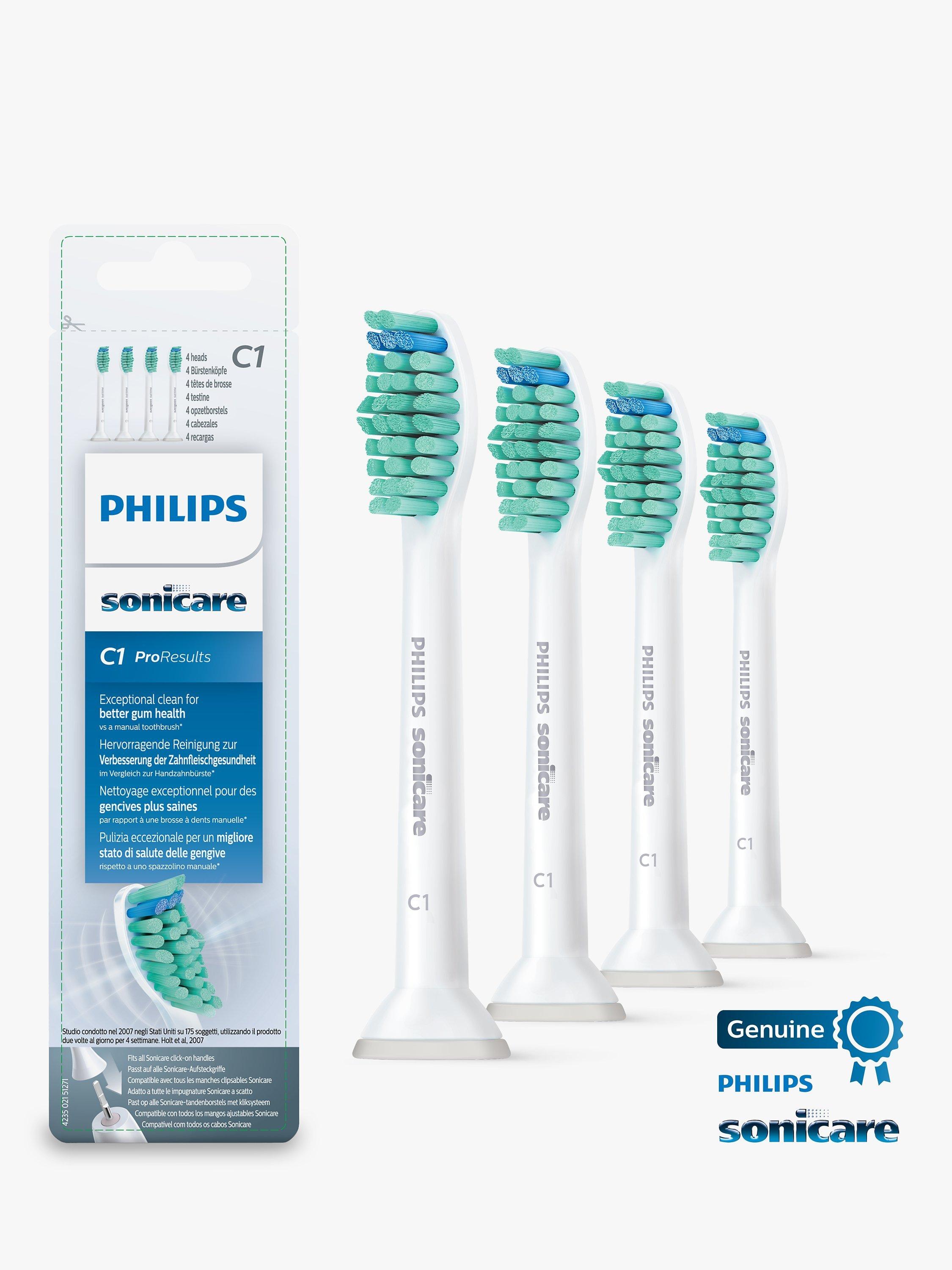 Philips Sonicare HX6014/07 Pro Results Replacement Toothbrush Heads, Pack of 4, White