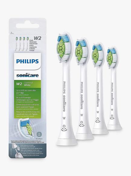 Philips Sonicare HX6064/11 Optimal White Replacement Toothbrush Heads, Pack of 4,, White