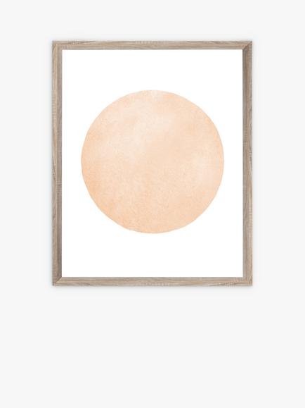 Brookpace Lascelles Circle Scandi Framed Print, 57 x 47cm, Brown, Brown