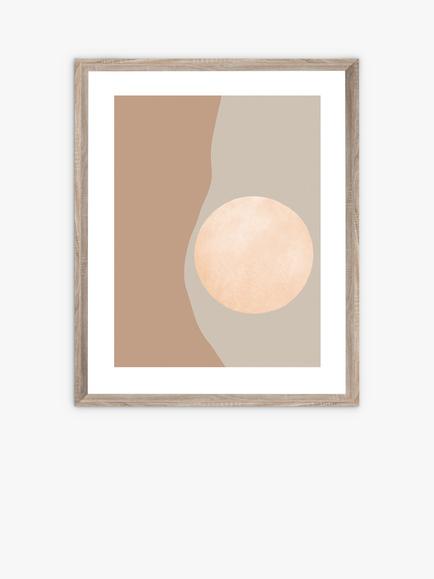 Brookpace Lascelles Earth Tones Scandi Framed Print, 57 x 47cm, Brown, Brown