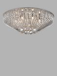 Impex Carlo Crystal Flush Ceiling Light, Large, Chrome