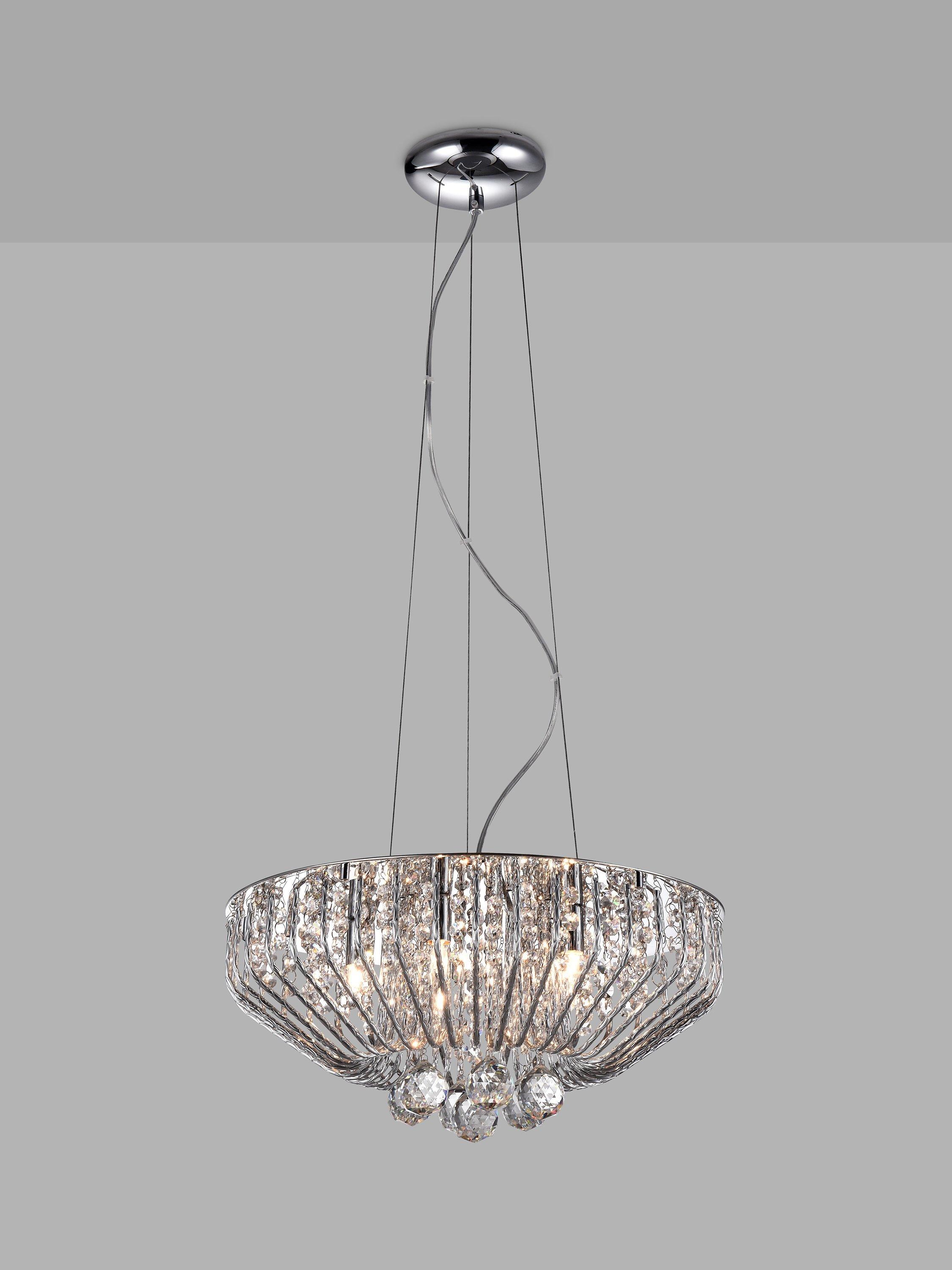 Impex Carlo 5 Light Ceiling Light, Chrome
