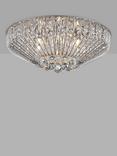 Impex Carlo Crystal Flush Ceiling Light, Medium, Chrome