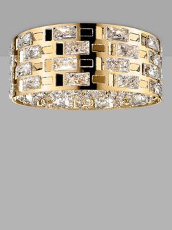 Impex Lola Crystal Flush Ceiling Light, Large, Gold