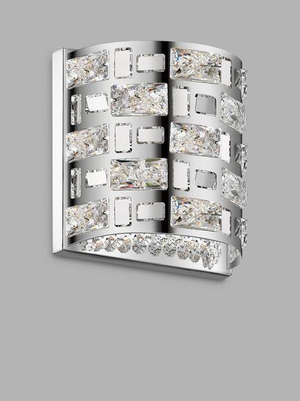 Impex Lola Crystal Wall Light, Chrome