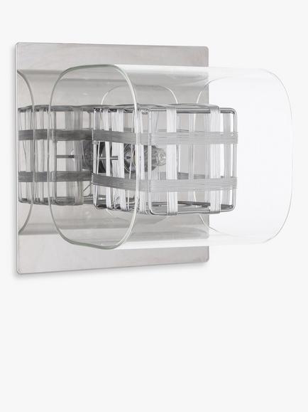 Impex Avignon Glass Cube Wall Light - view 2, Chrome