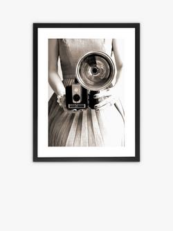 Brookpace Lascelles 'Camera Girl' Framed Print, 75 x 55cm, Grey, Grey