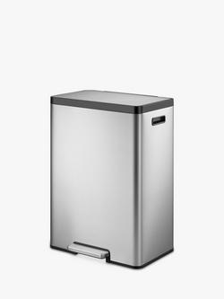 EKO Ecocasa 2 Section Recycling Pedal Bin, 2x 20L, Silver