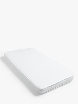 John Lewis Classic Sprung Cot Mattress, 120 x 60cm, White