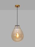 Impex Rio Glass Ceiling Light, Small, Champagne