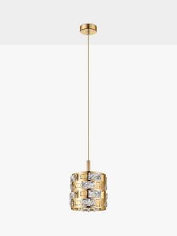 Impex Lola Crystal Pendant Ceiling Light - view 2, Gold
