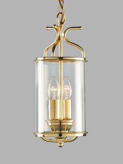 Impex Winchester Glass Lantern Ceiling Light, Polished Brass