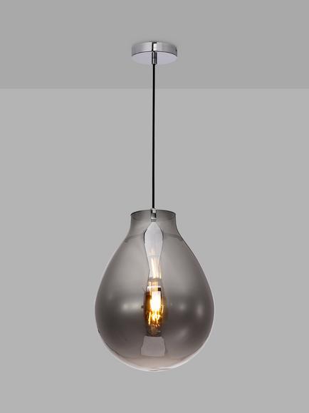 Impex Rio Glass Ceiling Light, Small, Smoke