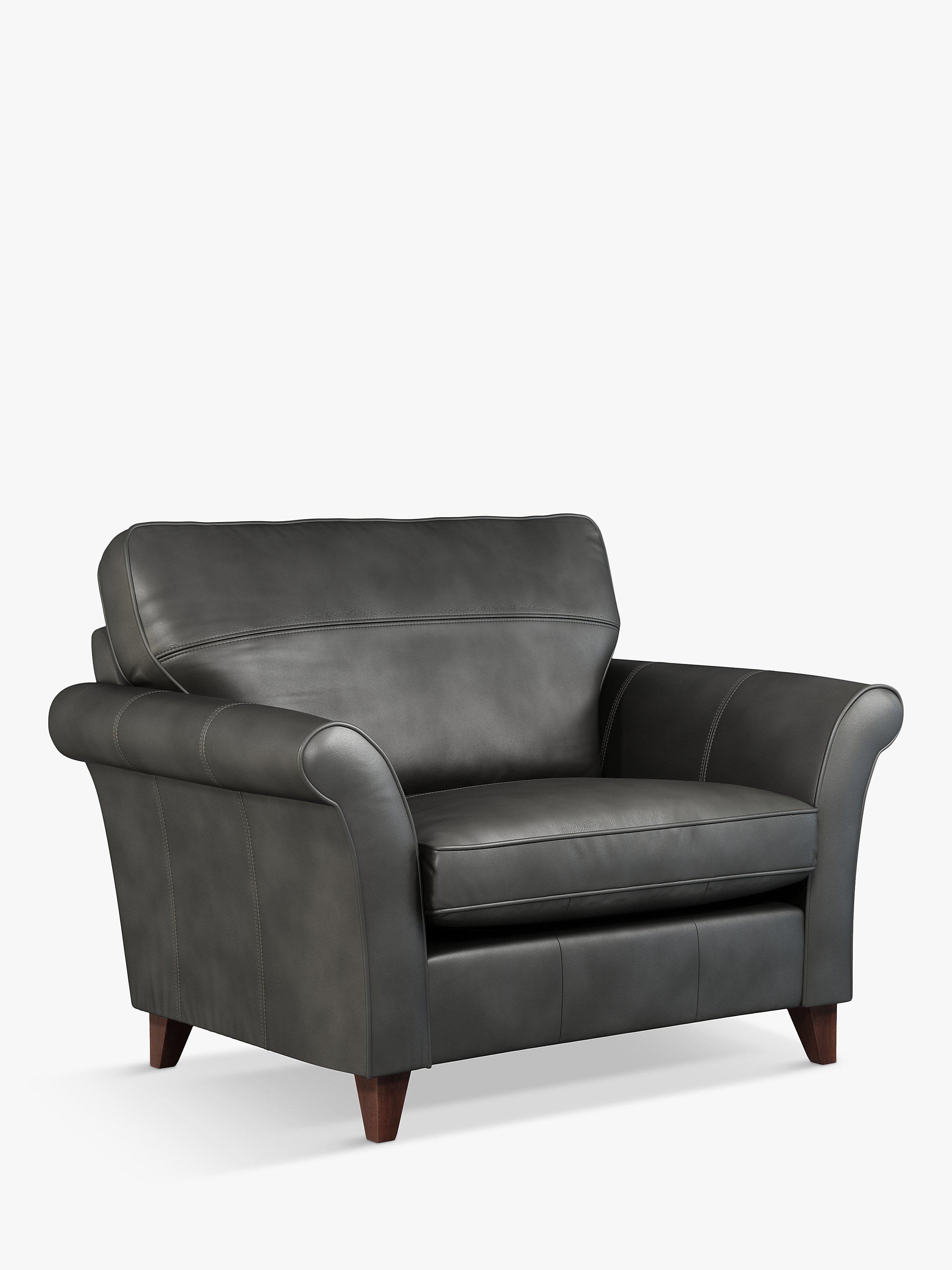 Charlotte Range, John Lewis Charlotte High Back Leather Snuggler, Dark Leg, Winchester Anthracite
