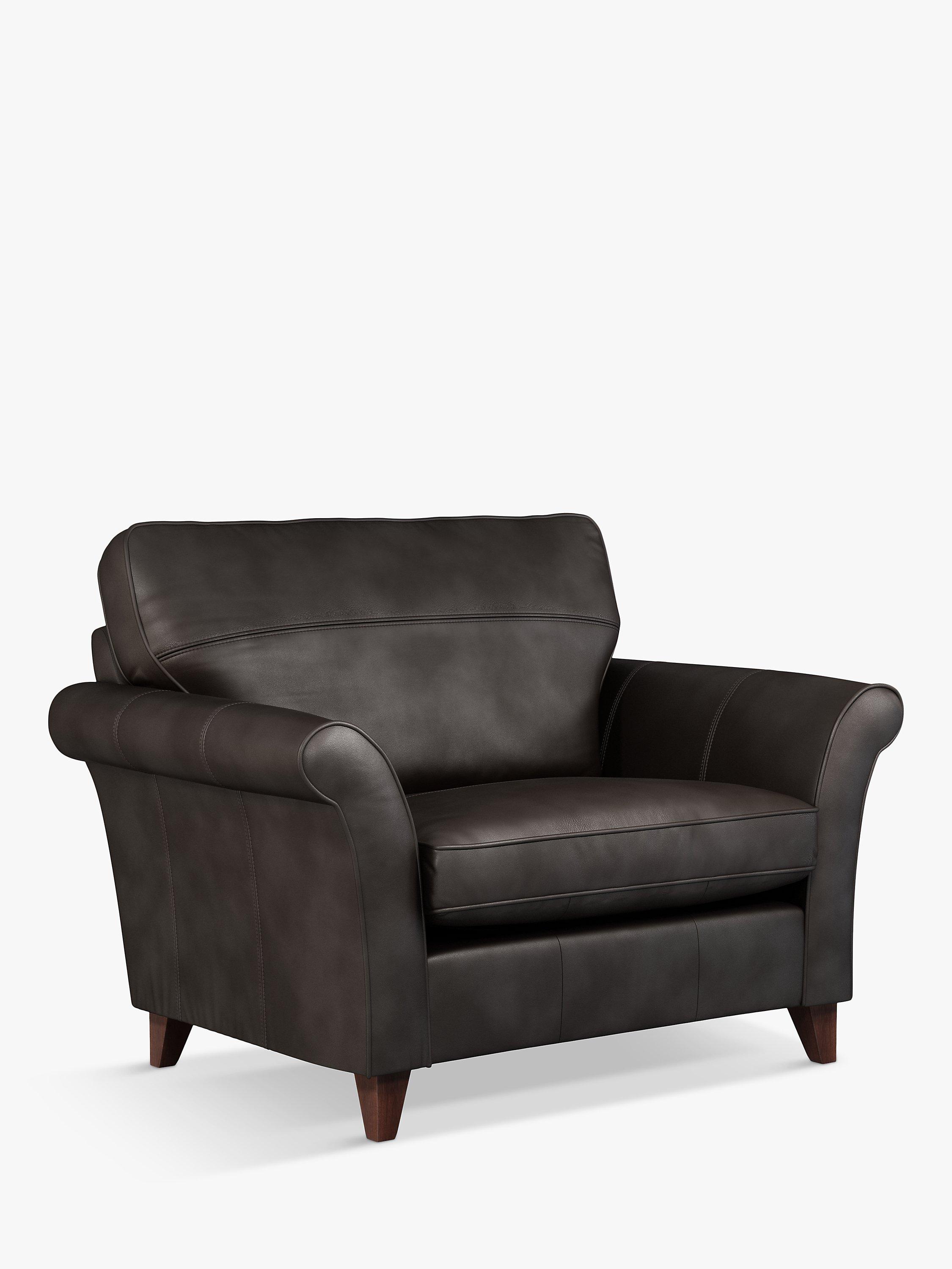 Charlotte Range, John Lewis Charlotte High Back Leather Snuggler, Dark Leg, Contempo Dark Chocolate