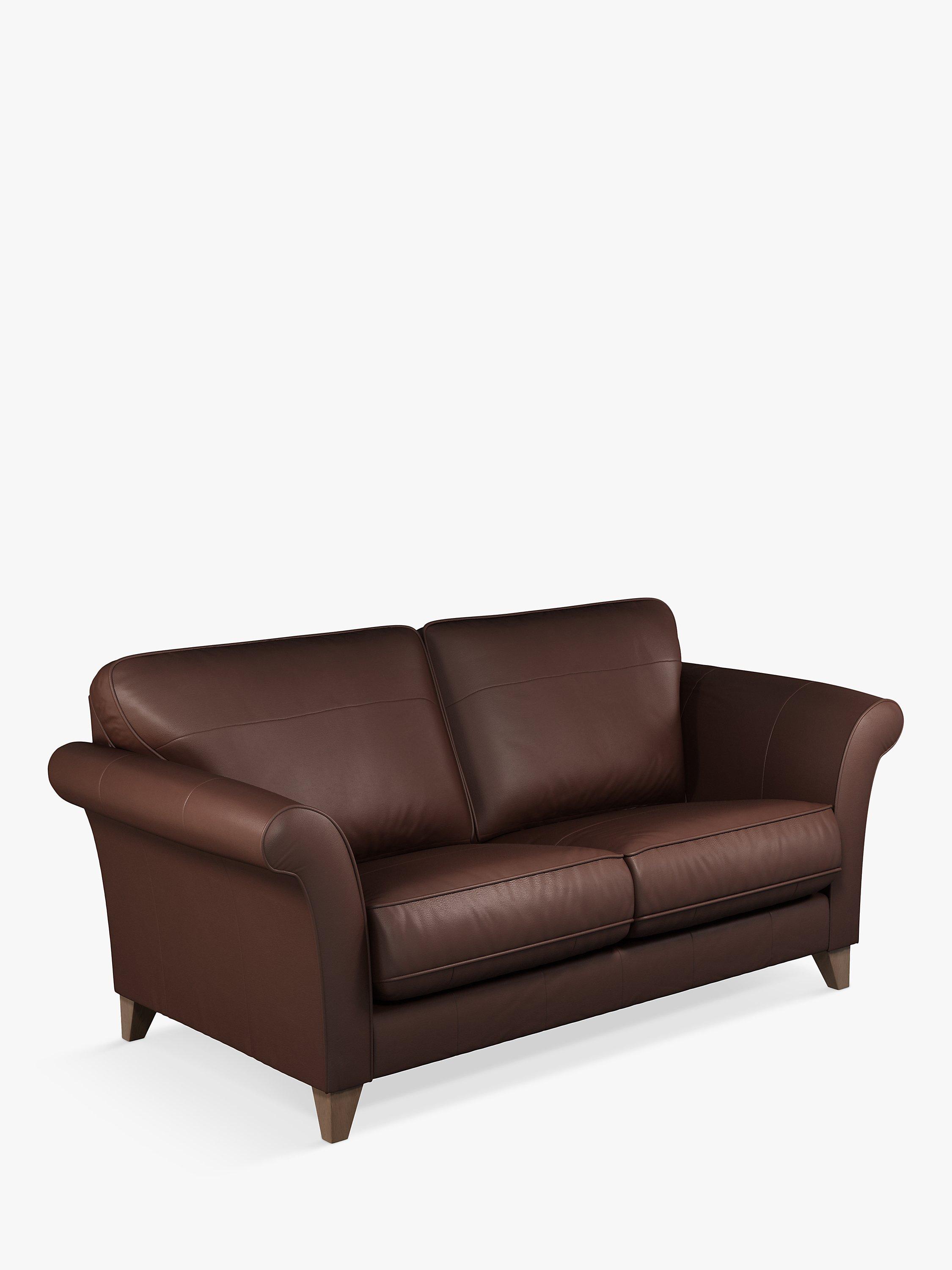 Charlotte Range, John Lewis Charlotte Large 3 Seater Leather Sofa, Dark Leg, Winchester Chocolate