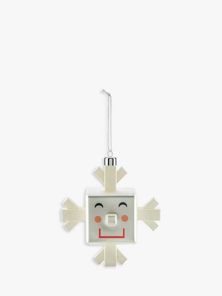 Alessi Cubik Snowflake Christmas Tree Bauble, White