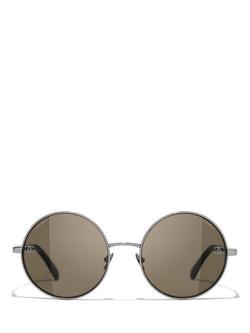 CHANEL Round Sunglasses CH4268 Shiny Gunmetal/Brown - view 2, Shiny Gunmetal/Brown