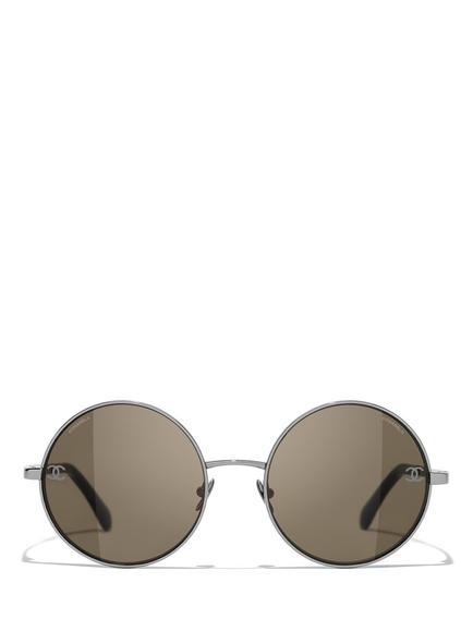 CHANEL Round Sunglasses CH4268 Shiny Gunmetal/Brown - view 2, Shiny Gunmetal/Brown