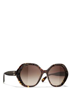 CHANEL Irregular Sunglasses CH5451 Shiny Tortoise/Brown Gradient, Shiny Tortoise/Brown Gradient