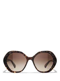 CHANEL Irregular Sunglasses CH5451 Shiny Tortoise/Brown Gradient - view 2, Shiny Tortoise/Brown Gradient