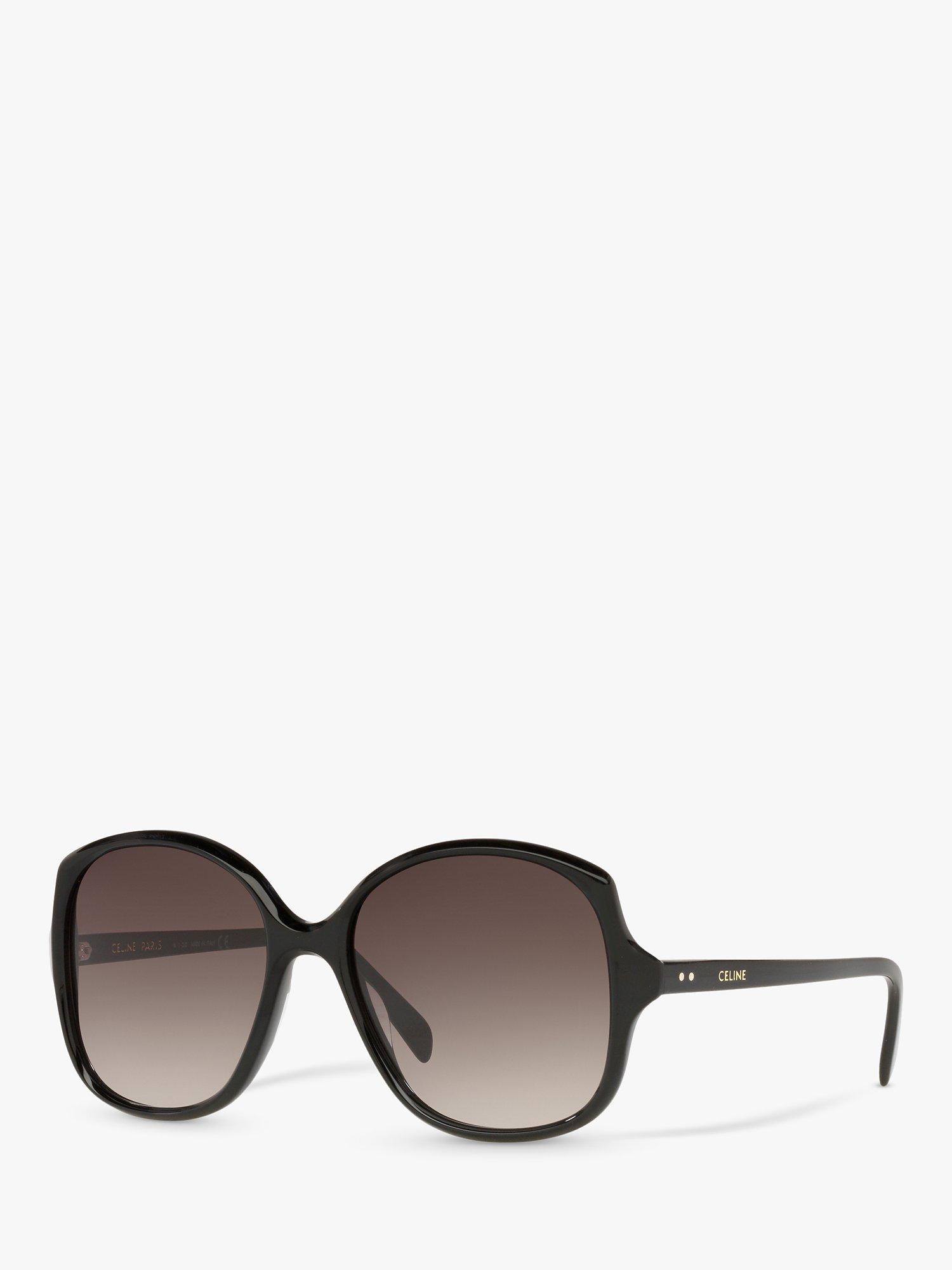Celine CL40172U Women's Oversized Round Sunglasses, Black/Brown Gradient
