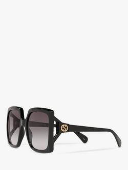 Gucci GG0876S Women's Chunky Square Sunglasses - view 2, Black/Grey Gradient