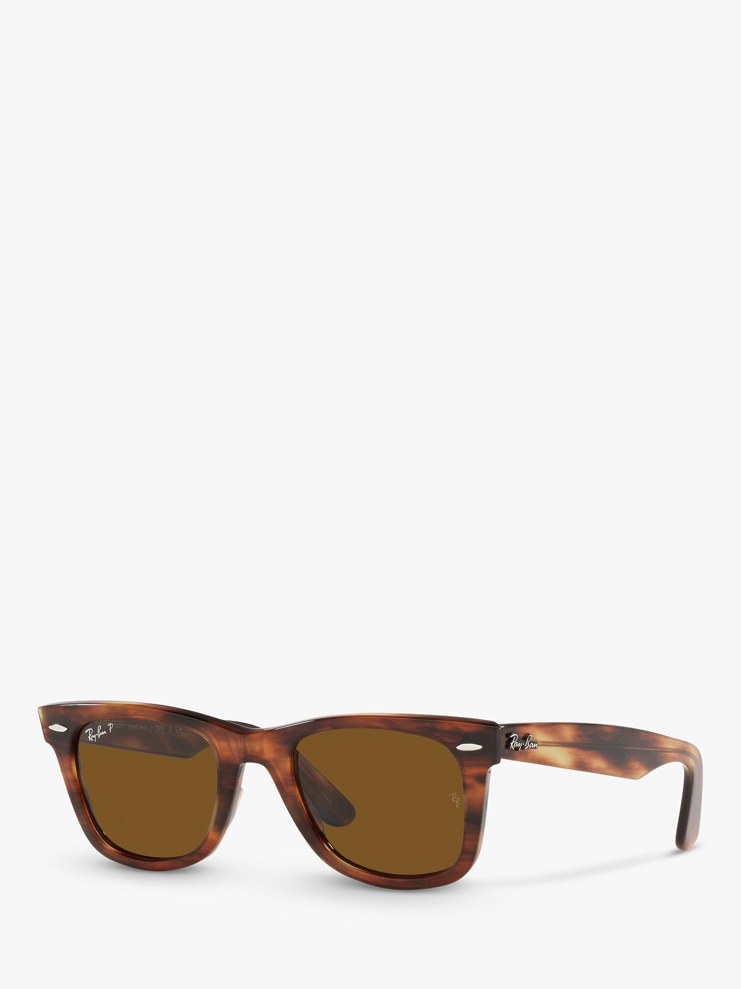 Ray-Ban RB2140 Unisex Polarised Original Wayfarer Sunglasses, Havana/Brown