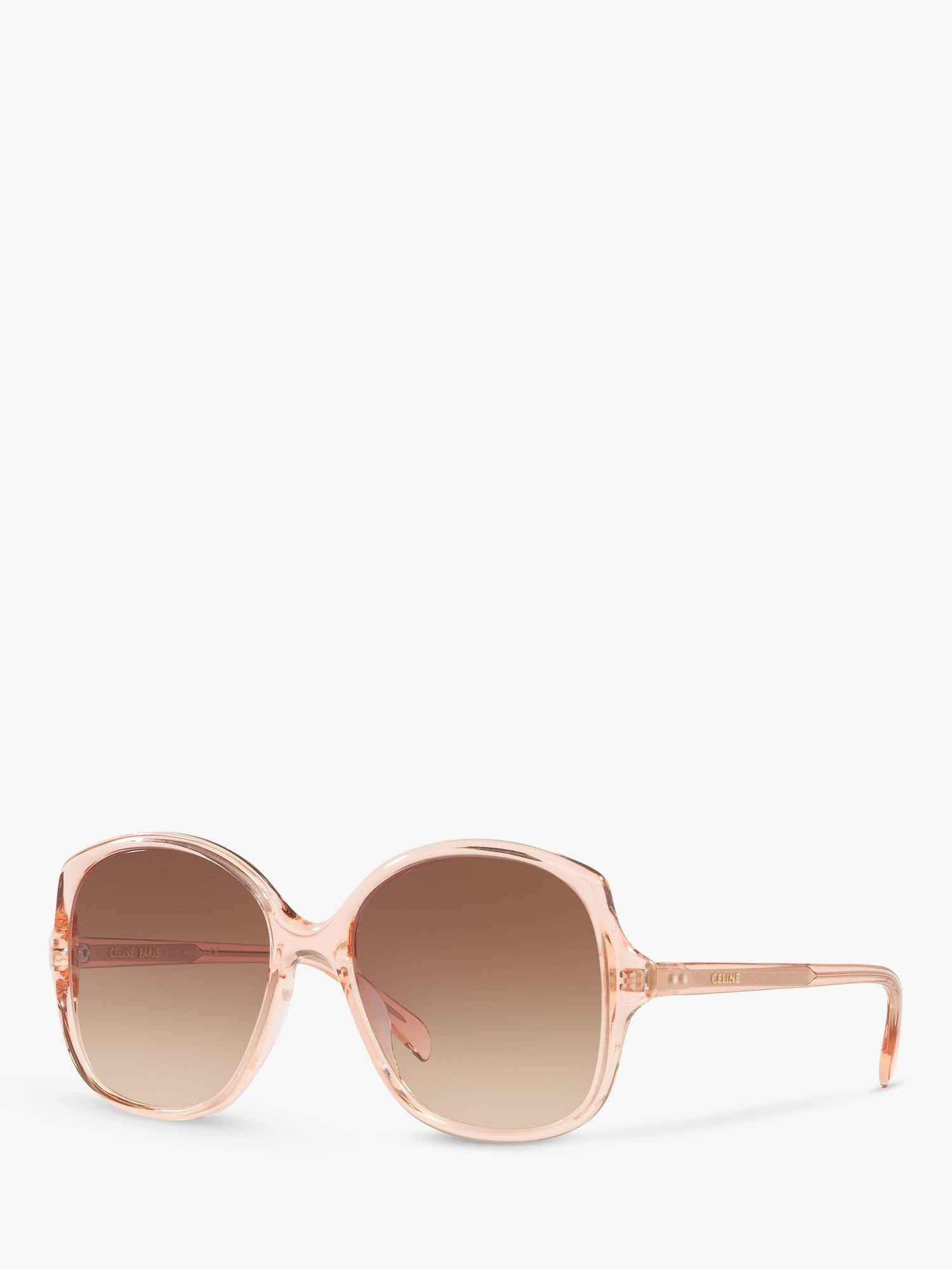 Celine CL40172U Women's Oversized Round Sunglasses, Clear Pink/Brown Gradient