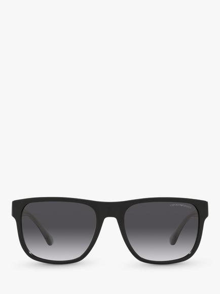Emporio Armani EA4163 Men's Square Sunglasses, Black/Grey Gradient - view 2, Black/Grey Gradient