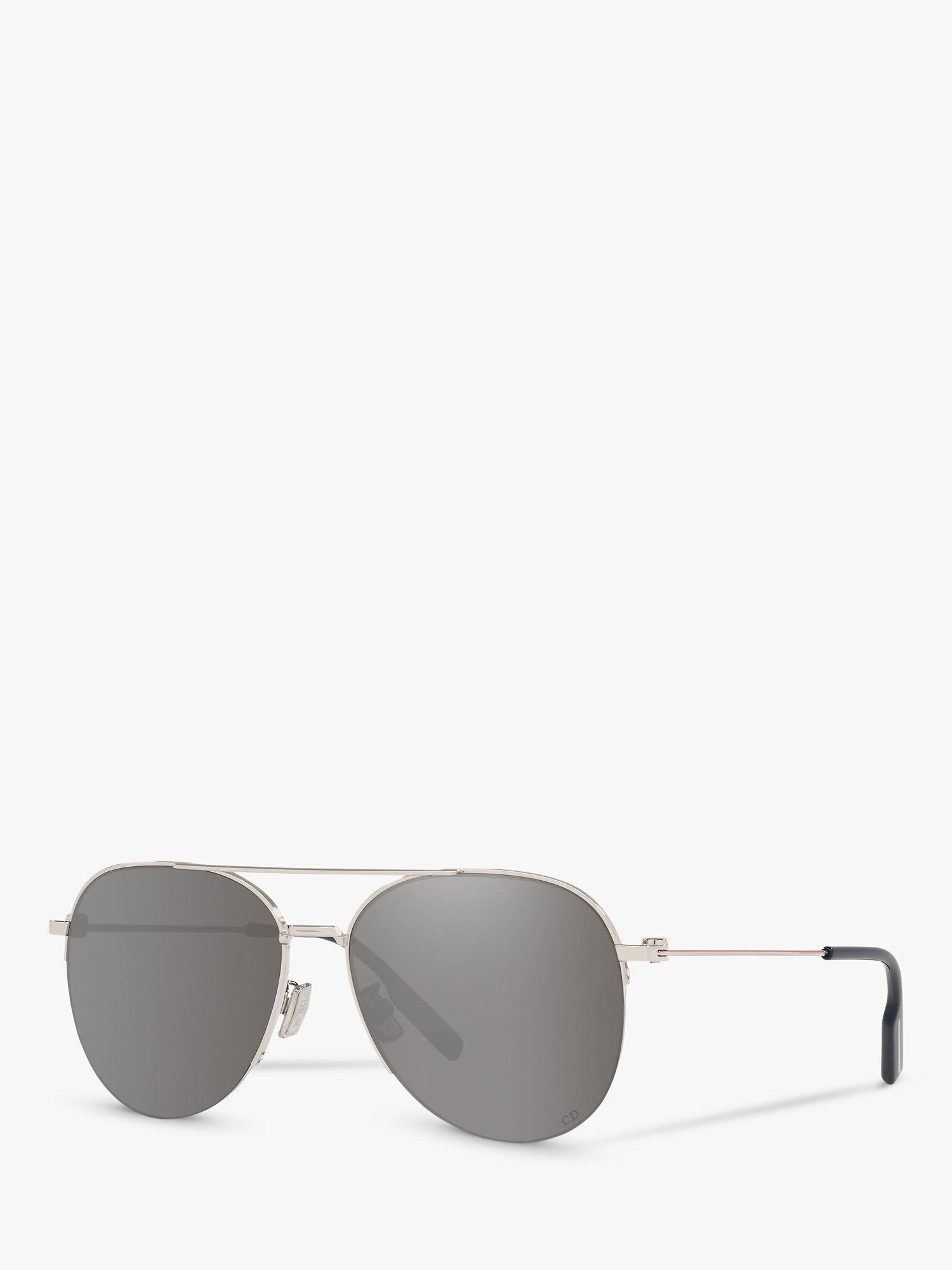 DIOR DIOR180 Men's Aviator Sunglasses, Silver/Grey