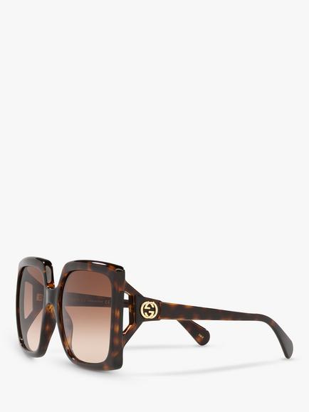Gucci GG0876S Women's Chunky Square Sunglasses - view 2, Tortoise/Brown Gradient
